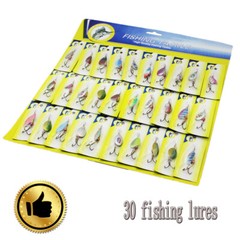 Lot of 30 Trout Spoon Metal Fishing Lures Spinner Baits Bass Tackle Colorful NEW