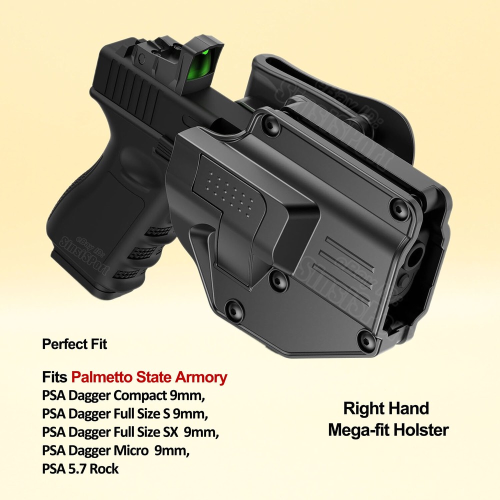 OWB Holster For Palmetto State Armory PSA Dagger Compact 9mm Full Size S SX Rock