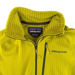 Patagonia R1 Pullover Mens Small Yellow Polartec Grid Fleece Quarter Zip 40109