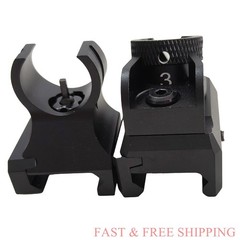 T actical Aluminum Low Profile Front &Rear Sight Set For Picatinny Diopter Scope