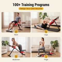 Ab Machine for Home Gym, Adjustable Ab Workout Equipment w/ LCD Display,Foldable