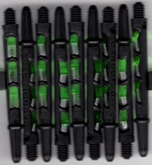Medium Black & Green CARBON ST Dart Shafts: 1 set of 3