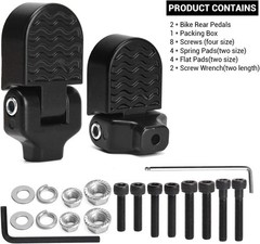 1 Pair Mini Bike Rear Pedals, 3.1×1.6 in / 8x4cm Aluminium Alloy Folding Bike