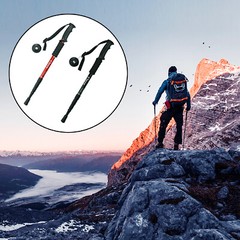Pair of 2 Trekking Walking Hiking Sticks Anti-shock Adjustable Alpenstock Poles