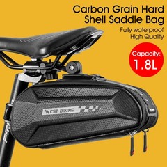 WEST BIKING Bike Saddle Bag Waterproof Hard Shell Bicycle Seat Tail Bag 1.8L