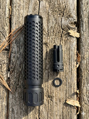 Shadow MKII 7&Prime; Muzzle Brake & Blast Redirect Sleeve Combo for 1/2*28 GBB SYS