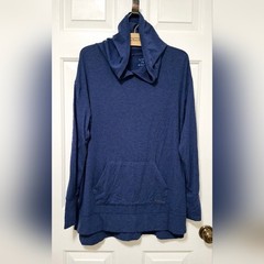 Life Is Good Blue Cotton Hooded Front Pocket Breathe Pullover Size Medium