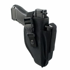 US Tactical Belt Pistol Gun Holster with Mag Pouch Right Hand Fit Medium Handgun