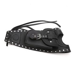 Motorcycle Fuel Bag Gas Pad Side Tool Bags Black Artificial Leather Fit for