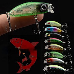 14PCS 3.5cm 3.1g Micro Sinking Noisy Minnow Mini Popper Fishing Lures Saltwater