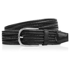 Genuine Leather Braided Belt for Men, 3.5cm Wide Stretch Woven Golf Belt,