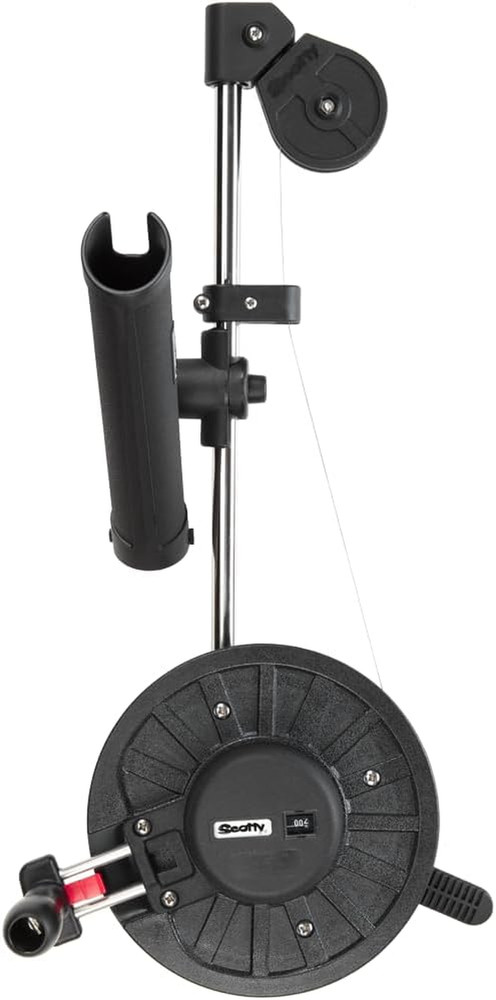 Depthking #1060 Manual Downrigger with Rod Holder – Black, Medium Size