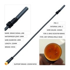 Ebike Induction Wire Brake Sensor Wire for 2 Or 3PIN 21cm Black Plastic+Steel
