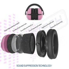 Pink Protection Ear Muffs Construction Shooting Noise Reduction Safety Hunting