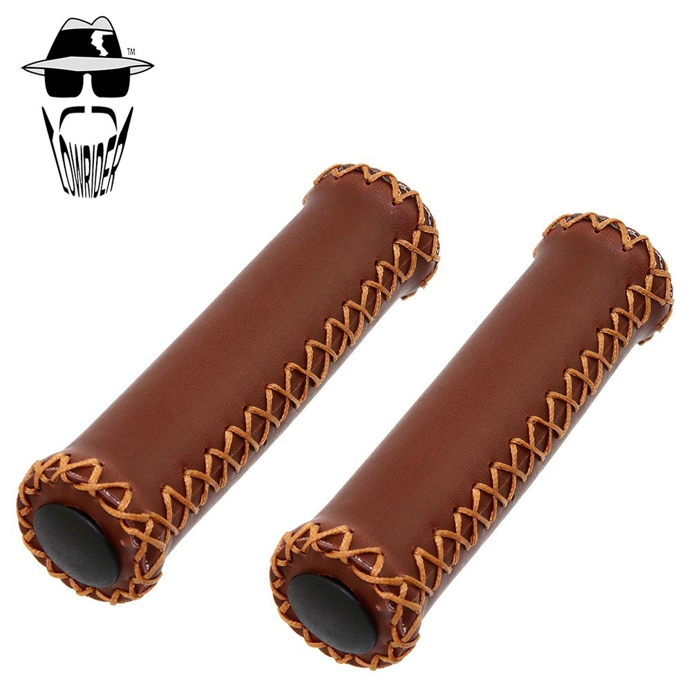 ORIGINAL LOWRIDER Brown Bike Retro Bicycle Handlebar Grips Artificial Leather
