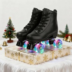 Gets Womens Roller Skates Light Up Wheels Artificial Leather Adjustable Double