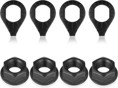 8pc Black Bike Axle Nut Safety Washer Kit 3/8 Inch Bicycle Hub Flanged Nut Set