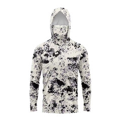 Men UPF 50+ Fishing Hoodie Shirt Long Sleeve Camo Hunting Sun Protection Mask