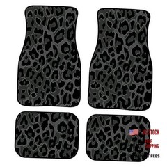 Auto Front & Rear Floor Mat for Women Men,Leopard Car Mats 4 Black Leopard