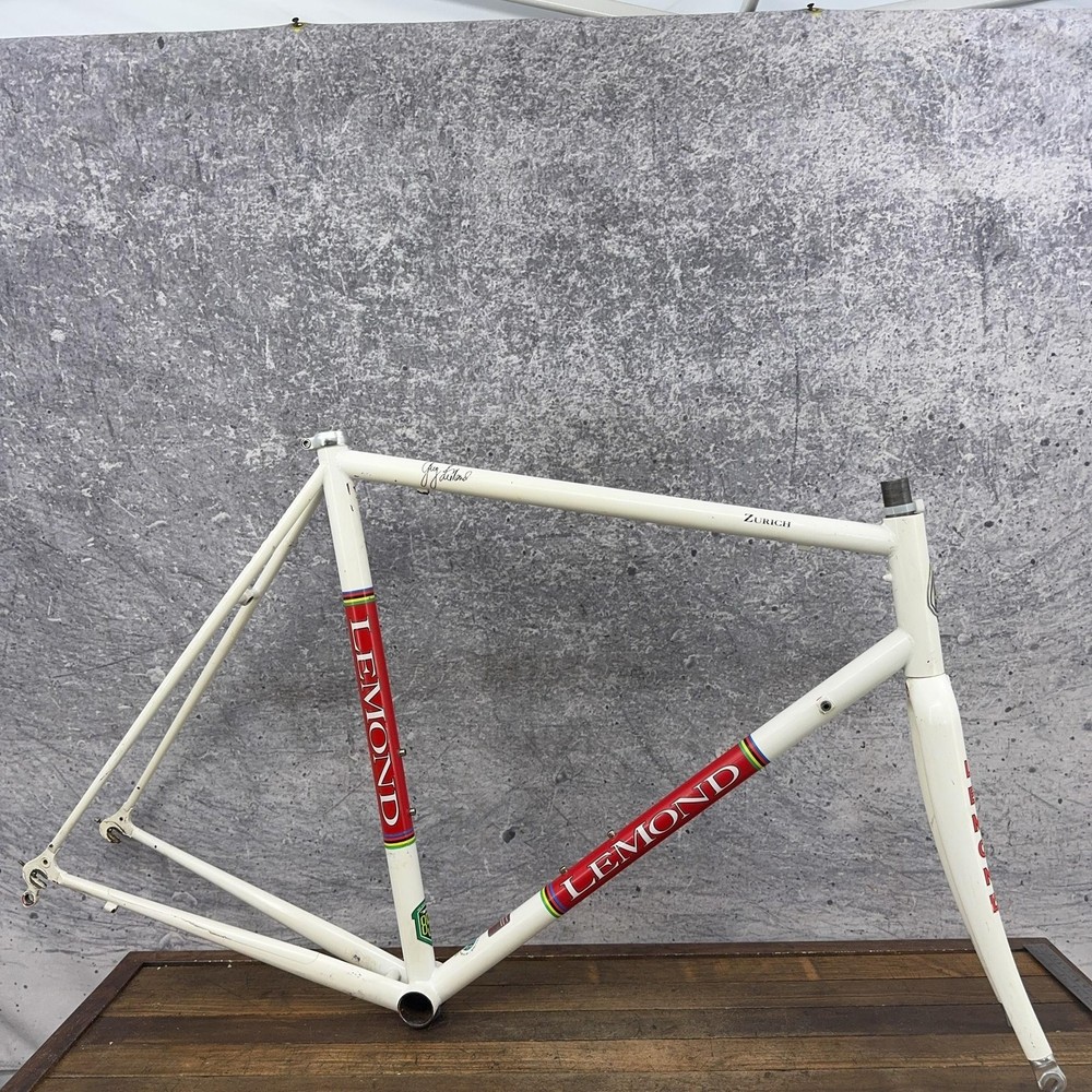 Vintage LeMond Zurich Road Bike Frame 59cm Reynolds 853 USA White 700c 126 mm