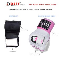 Gel Padded Inner Gloves with Hand Wraps MMA Muay Thai Boxing Bandage Fight Red