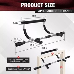 Portable Doorway Pull Up Bar Heavy Duty Multi-Grip Chin Up Bar Home Gym Fitness