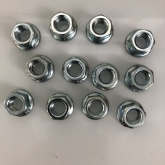 Lot of Twelve (12) PYRAMID Flanged Axle Nuts • 3/8 x 24TPI