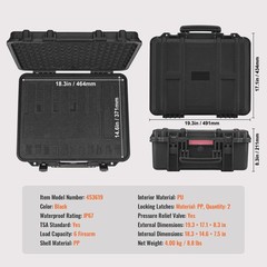 VEVOR Hard Pistol Cases with Pre-cut Lining Lockable Pistol Case for 6 Pistol