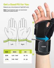 Rakiie Thumb Brace, 5X Ergonomic Reinforced Support Wrist Brace, Adjustable T…