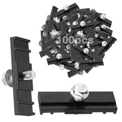 100 Piece Chain Link Fence Sign Mounts Plastic Stainless Steel Heavy Duty Black