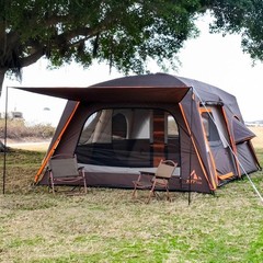 Extra Large Tent 12 Person,Family Cabin Tents,2 Bay-Windows,2 Rooms and 3 Doors