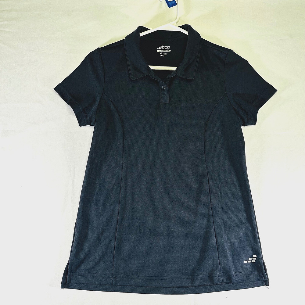 BCG Club Sports Top Short Sleeve Black Collar Breathable Polyester Women&rsquo;s XL 16