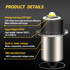 1pc P13.5S LED Maglite Flashlight Torch Bulb 1.5V/3V/4.5V/6V/9V Negative Earth