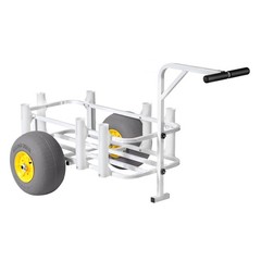 Uimoso Foldable Beach Fishing Cart, 200 lbs Capacity, Carbon Steel, 13 in Wheels