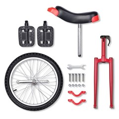 20 Inch Red Unicycle Adjustable Height Leakproof Mountain Tire Cycling Sports