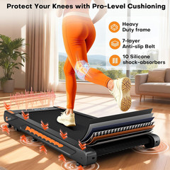 4-in-1 Walking Pad Treadmill with Speaker, 6.2MPH, 350LB Capacity, 12 HIIT Progr