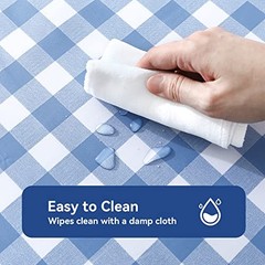 Rectangle Vinyl Tablecloth, 100% 54&Prime; x 78&Prime; (Rectangular) Light Blue Plaid