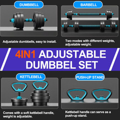 Adjustable Dumbbells, 45LBS 4-in-1 Portable with Adjustable Weights Dumbbells