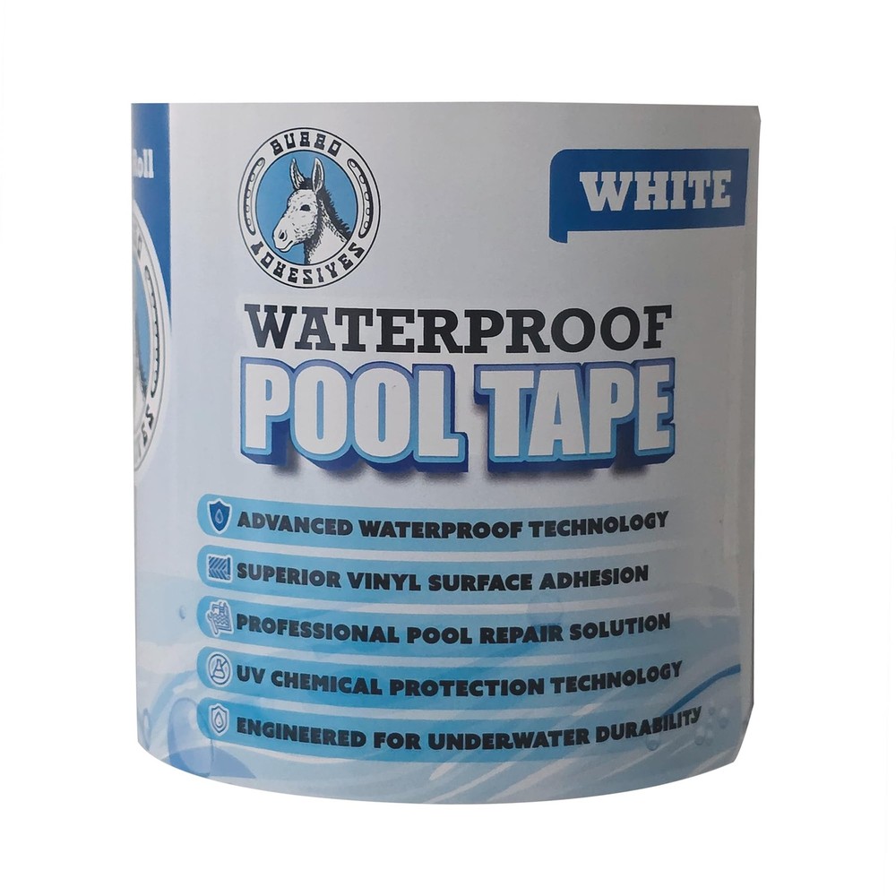 Waterproof Pool Tape 4&Prime; x 10&prime; Heavy Duty PVC Vinyl – Instantly Seals Underwater
