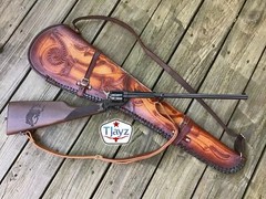 *USA* SELLER TJAYZ Western leather Tooled scabbard for henry rifle marlin lever