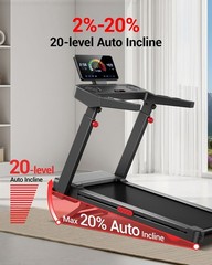 UMAY L10 Treadmill+20% Auto Incline,Extra-Wide Running Area,3.5HP Quiet Brushle