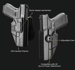 Level II/2 OWB Paddle Holster with Index Finger Release Glock 19/19X/23/32/44/45