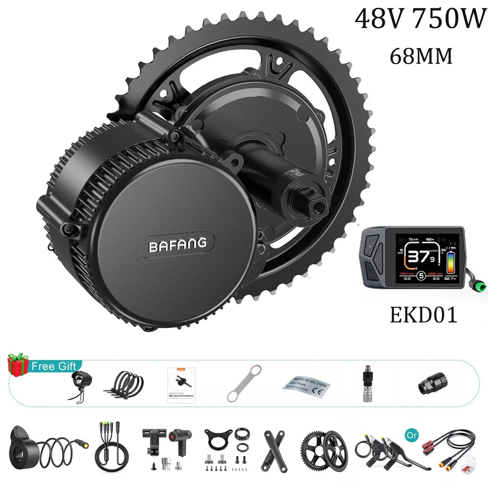 48V750W Bafang Mid Drive Motor Kit BBS02B 68-73mm Electric Bike Conversion Kit