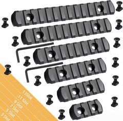 6 Pack Lock Picatinny Rail Polymer 3/5/7/9/11/13 Slot Set M-Lok Picatinny Rail