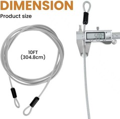 10FT 5mm Braided Stainless Steel Security Cable Lock – Heavy Duty Outdoor Use