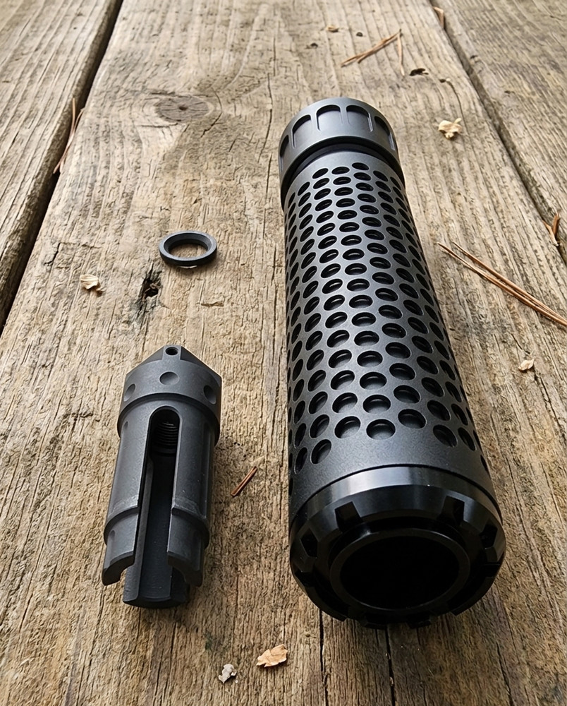 Shadow MKII 7&Prime; Muzzle Brake & Blast Redirect Sleeve Combo for 1/2*28 GBB SYS