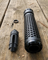 Shadow MKII 7&Prime; Muzzle Brake & Blast Redirect Sleeve Combo for 1/2*28 GBB SYS