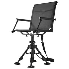Hunting Chair 360° Swivel Silent Folding Blind Chair Adjustable Legs Armrests