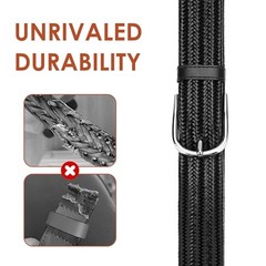 Genuine Leather Braided Belt for Men, 3.5cm Wide Stretch Woven Golf Belt,