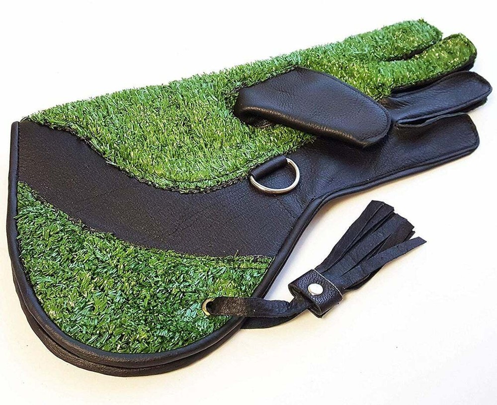 Leather Falconry Glove Bird Handling Glove Artificial Grass Falconry Glove